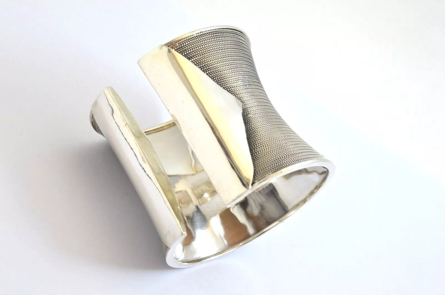 Heavy Wide 925 Sterling Silver Torque Cuff Bangle Bracelet. 130 grams