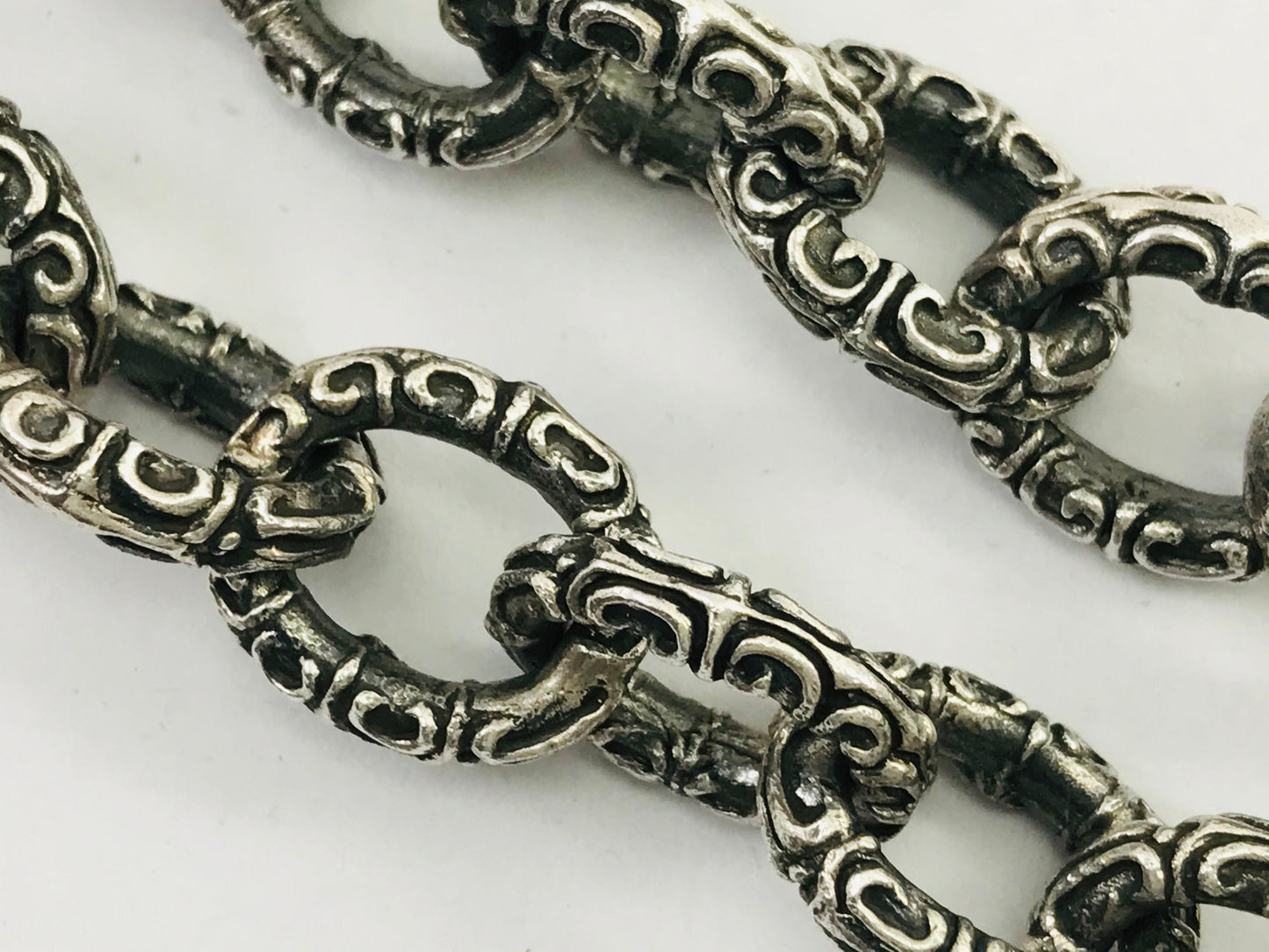 Heavy Taxco Mexican 950 Sterling Silver Biker Wallet Chain. 219 g, 47 cm, 18.5"
