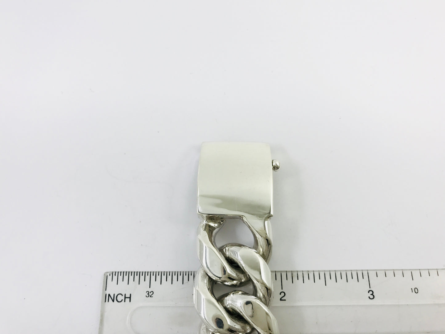 Magnificent Taxco Mexico 925 Sterling Silver Curb Chain Bracelet. 8.7" 290 grams