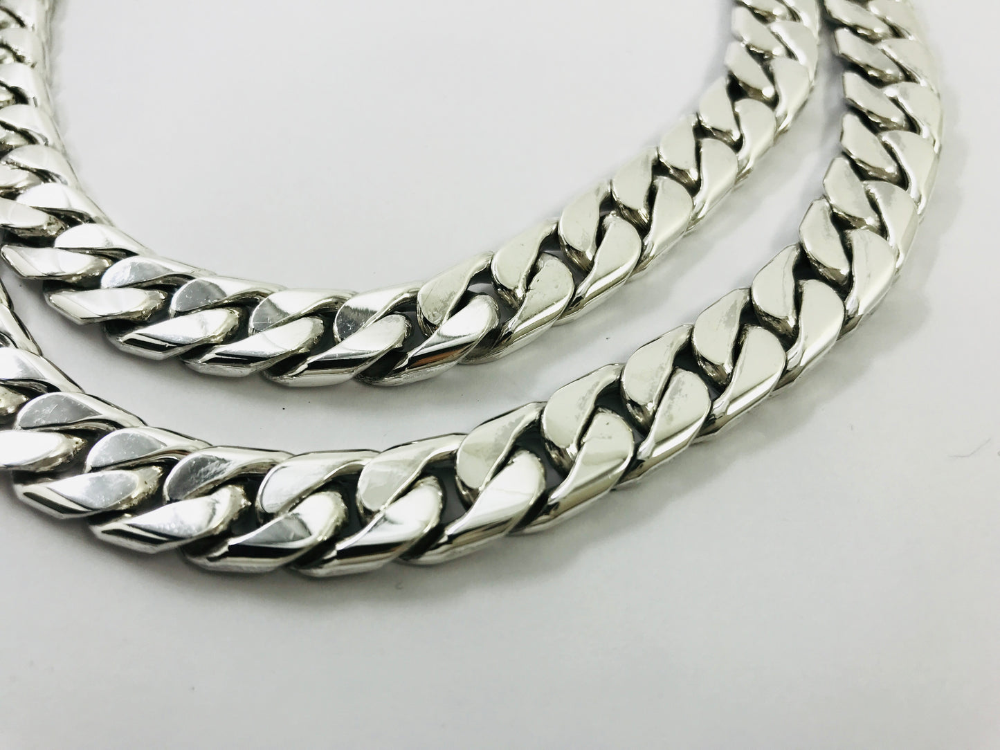 Long Taxco Mexican 925 Sterling Silver Curb Chain Necklace. 28", 71cm, 179 grams