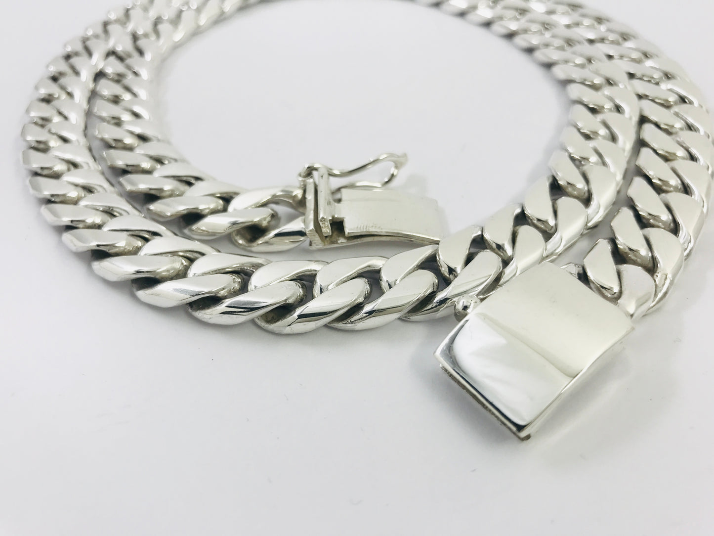 Heavy Taxco Mexican 925 Sterling Silver Curb Chain Necklace. 28" 71cm, 243 grams