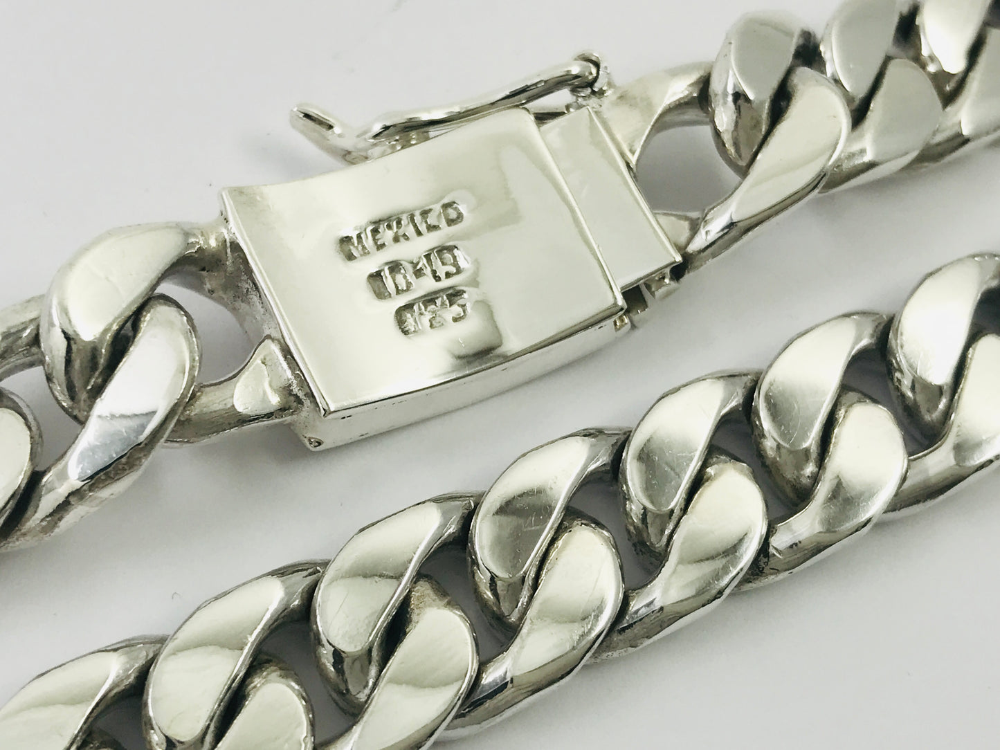 Heavy Taxco Mexican 925 Sterling Silver Curb Chain Necklace. 28" 71cm, 243 grams
