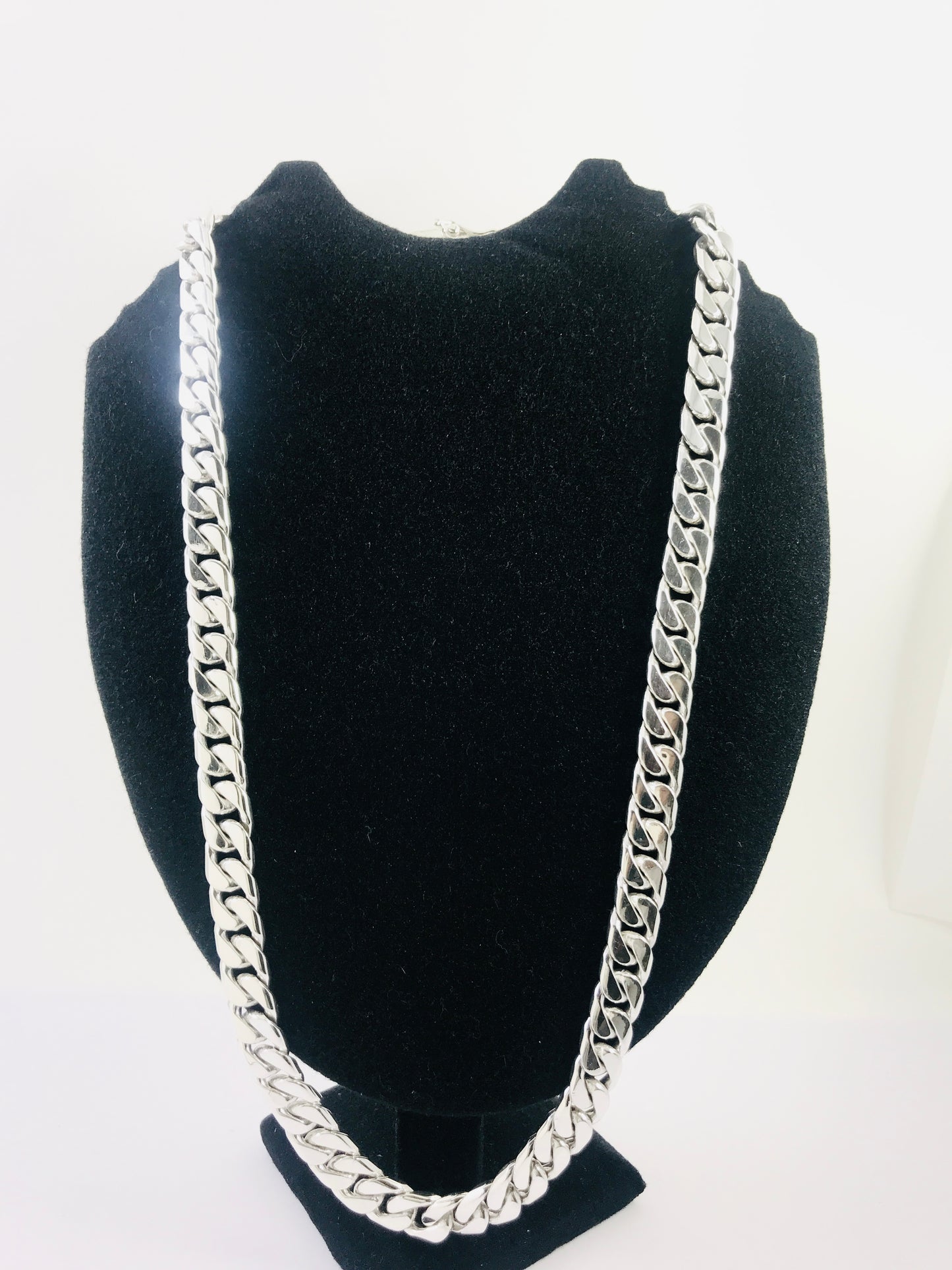 Heavy Taxco Mexican 925 Sterling Silver Curb Chain Necklace. 28" 71cm, 243 grams