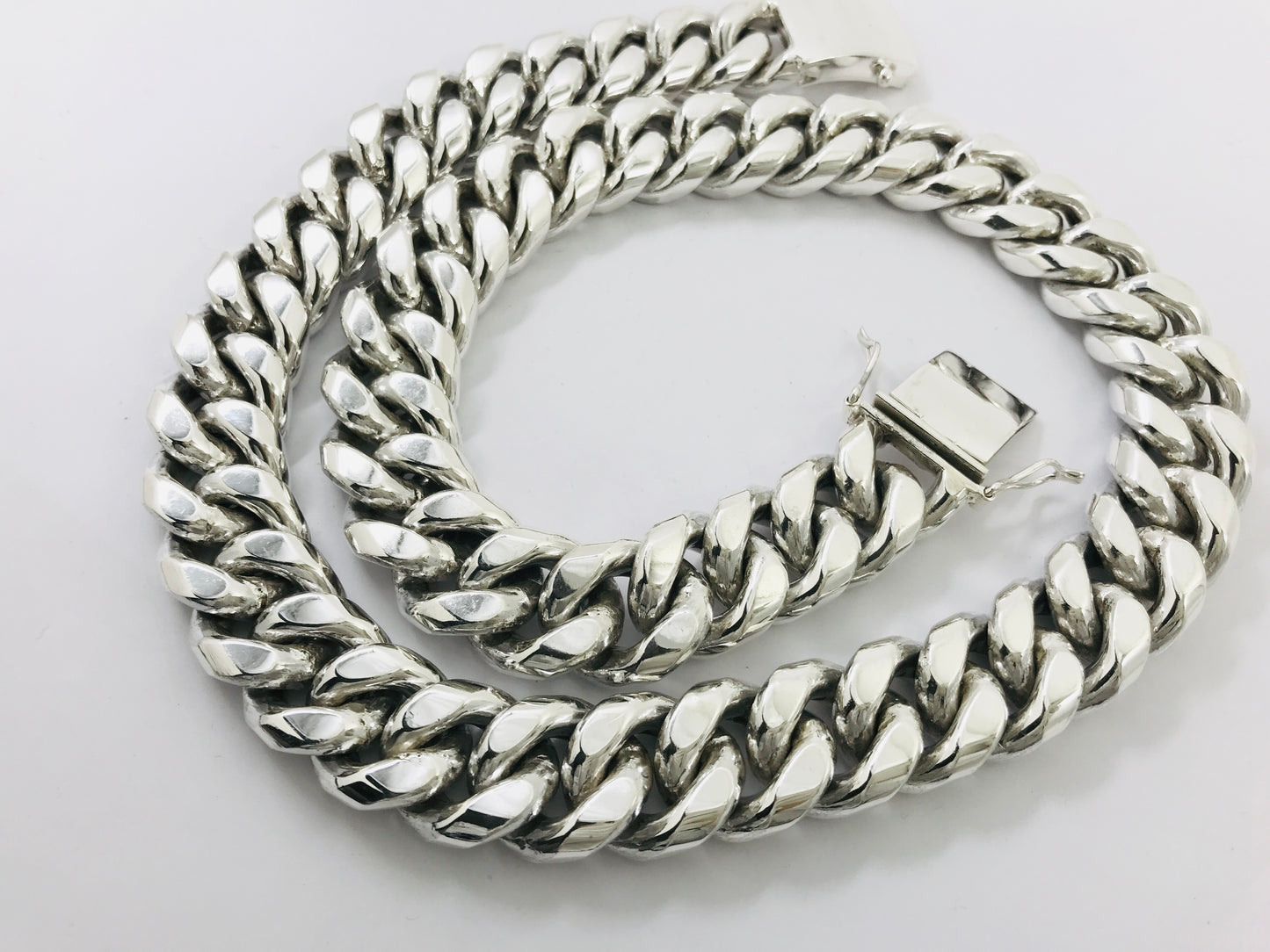 Magnificent Taxco, Mexican 925 Sterling Silver Curb Chain Necklace. 865 g, 27.5"