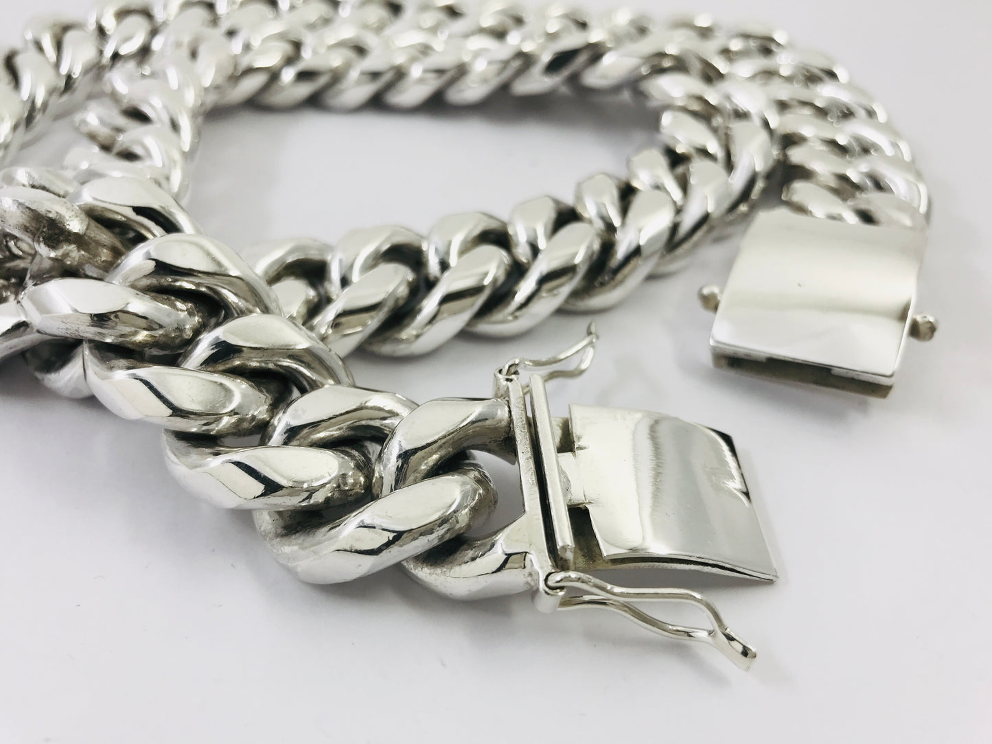 Magnificent Taxco, Mexican 925 Sterling Silver Curb Chain Necklace. 865 g, 27.5"