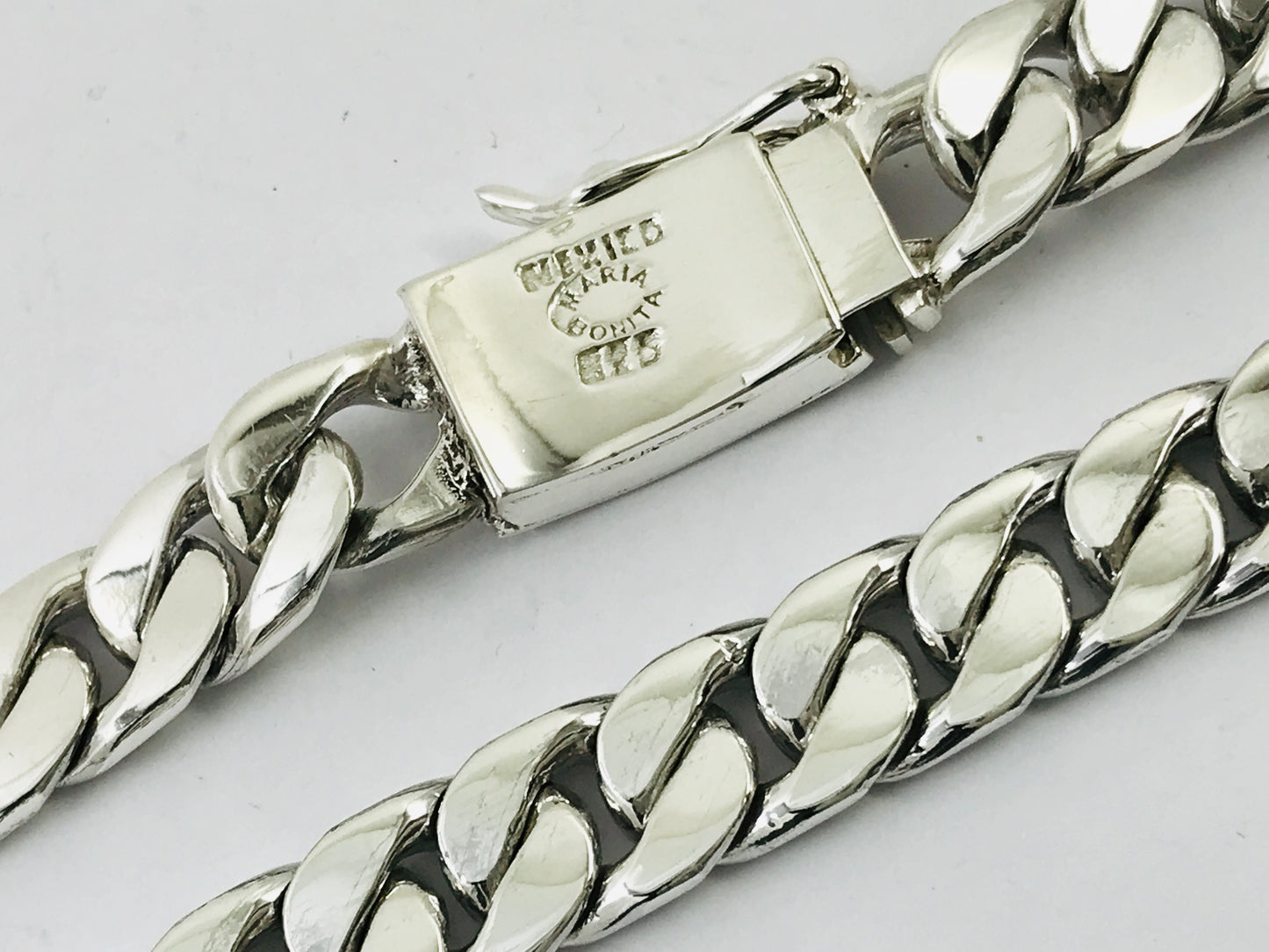 Heavy Taxco Mexican 925 Sterling Silver Cuban/Curb Chain Necklace. 24" 61cm, 152 grams