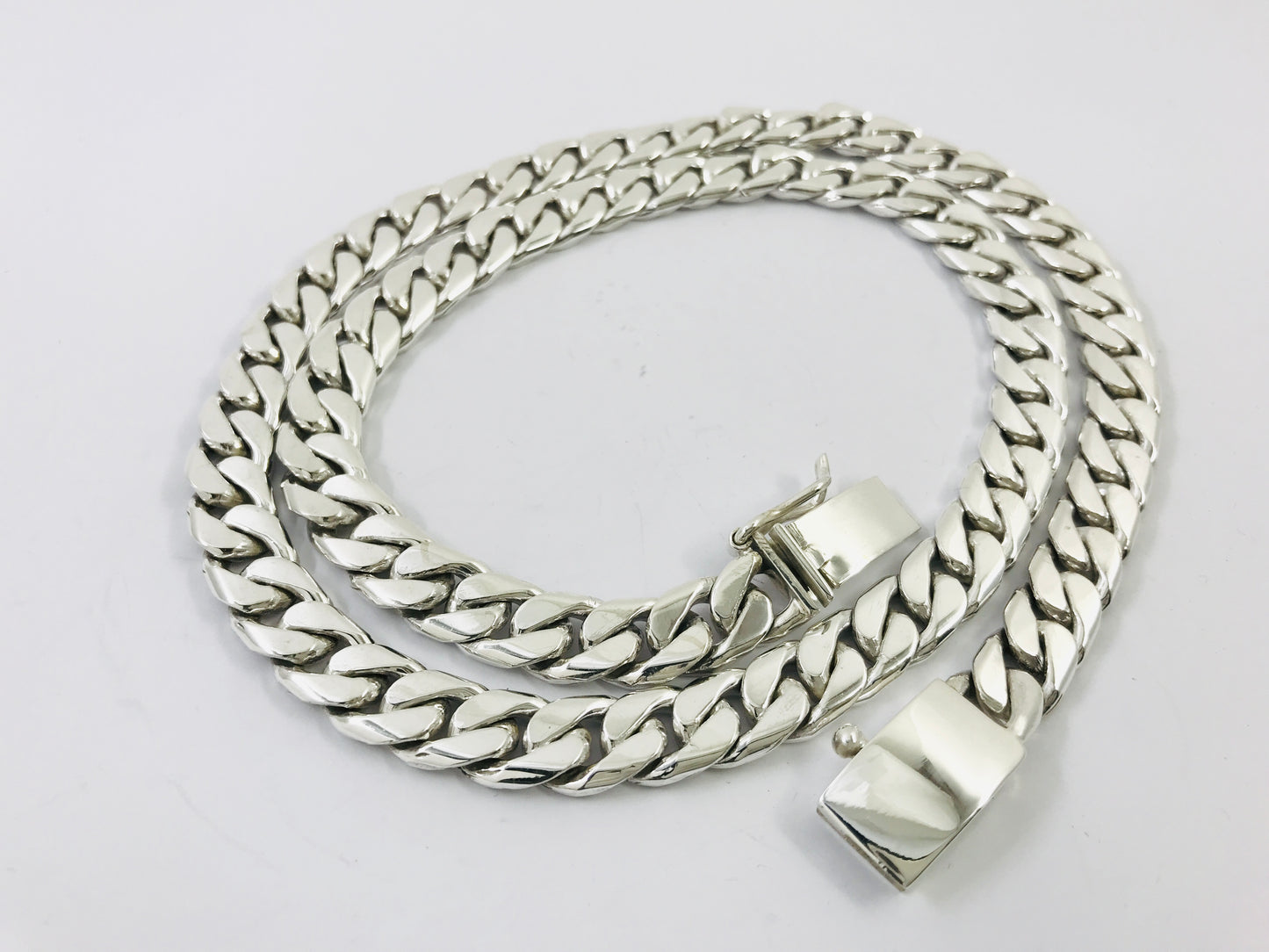 Heavy Taxco Mexican 925 Sterling Silver Curb Chain Necklace. 26" 66cm, 167 grams