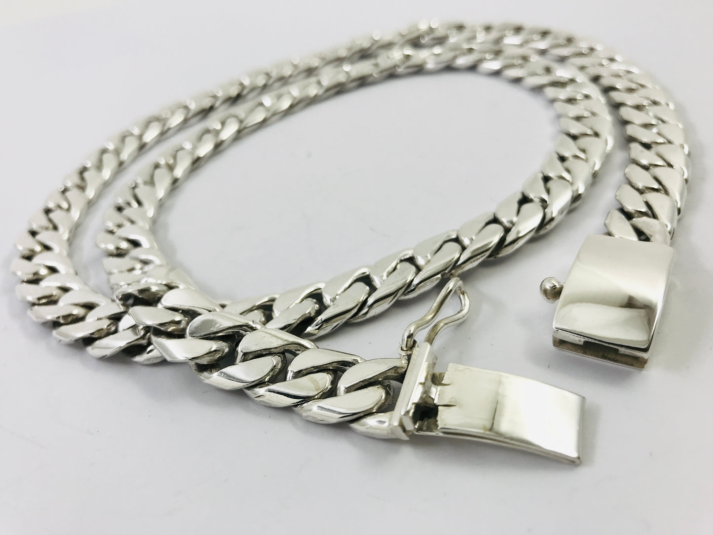 Heavy Taxco Mexican 925 Sterling Silver Curb Chain Necklace. 26" 66cm, 167 grams