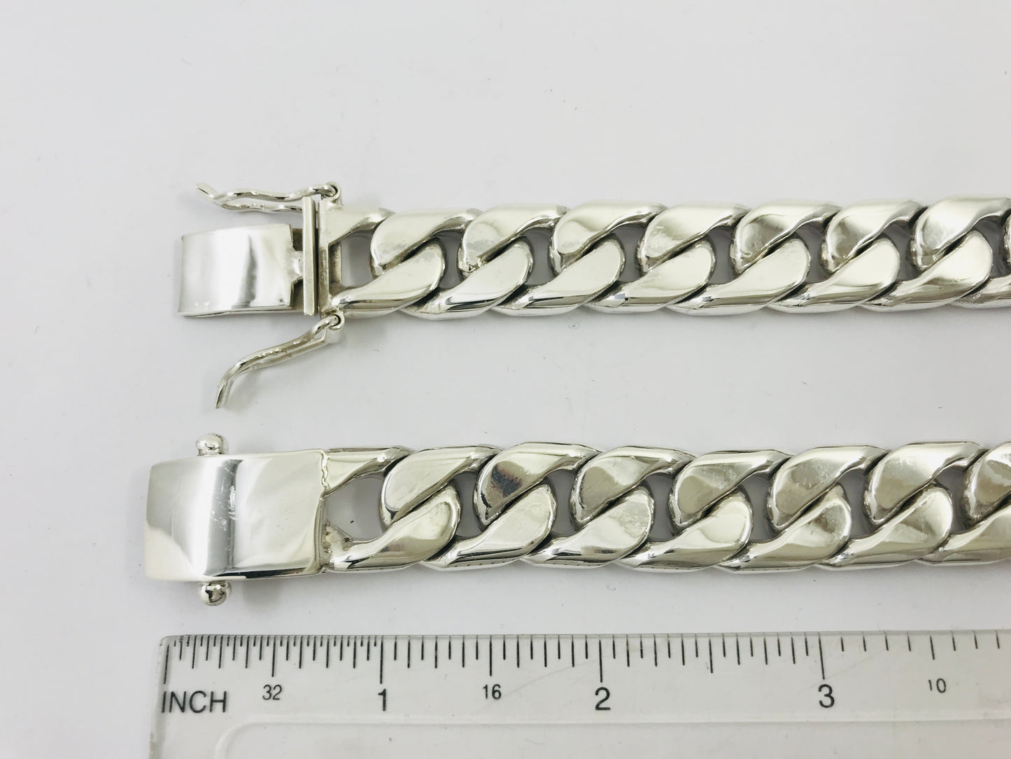 Heavy Long Taxco, Mexican 925 Sterling Silver Curb Chain Necklace. 311 g, 25.75"
