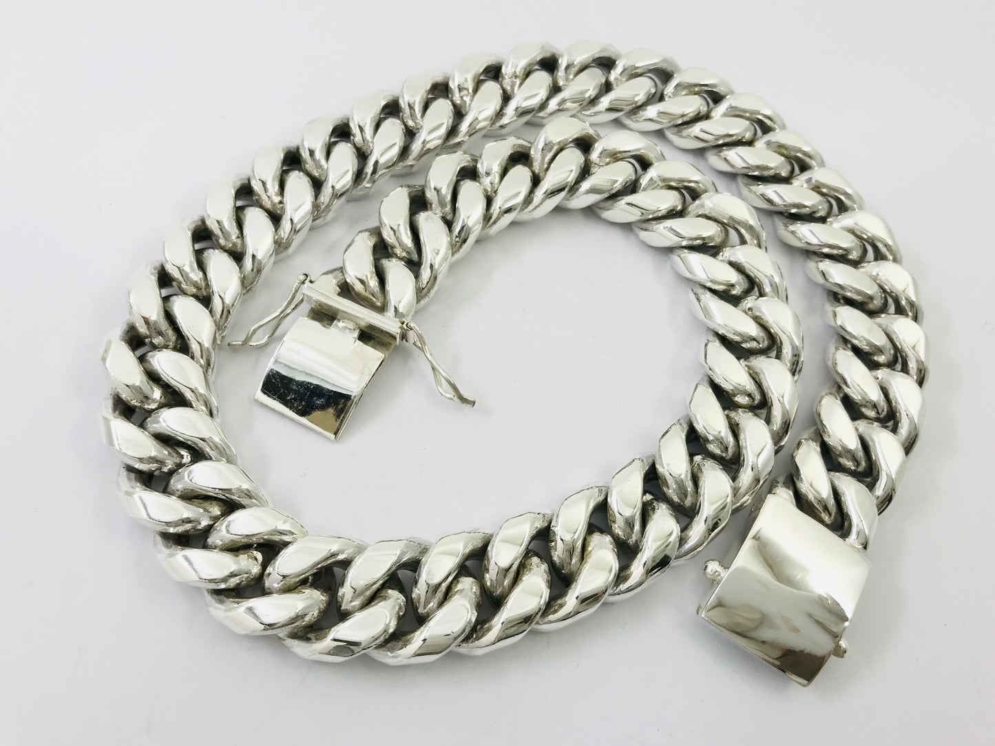 Magnificent Taxco, Mexican 925 Sterling Silver Curb Chain Necklace. 739 g, 23.5"