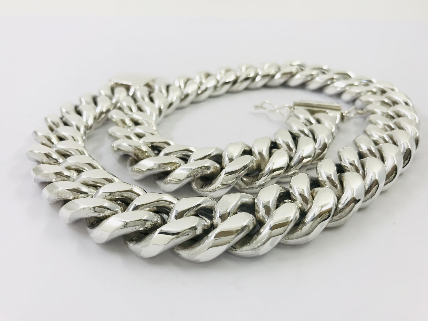 Magnificent Taxco, Mexican 925 Sterling Silver Curb Chain Necklace. 739 g, 23.5"