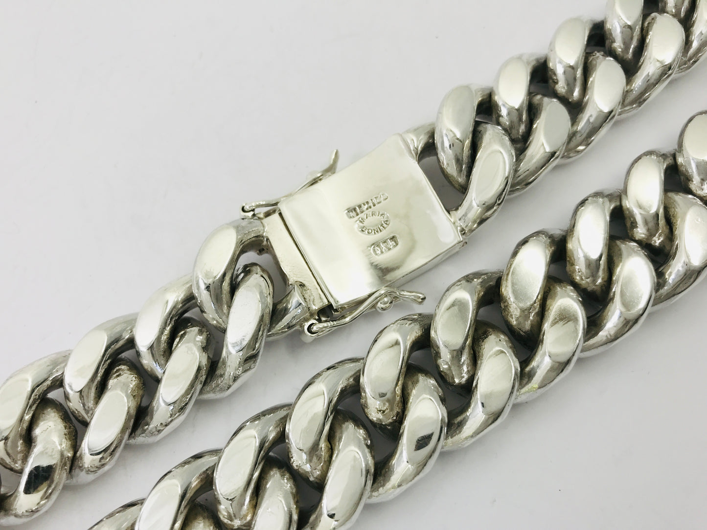 Magnificent Taxco, Mexican 925 Sterling Silver Curb Chain Necklace. 739 g, 23.5"