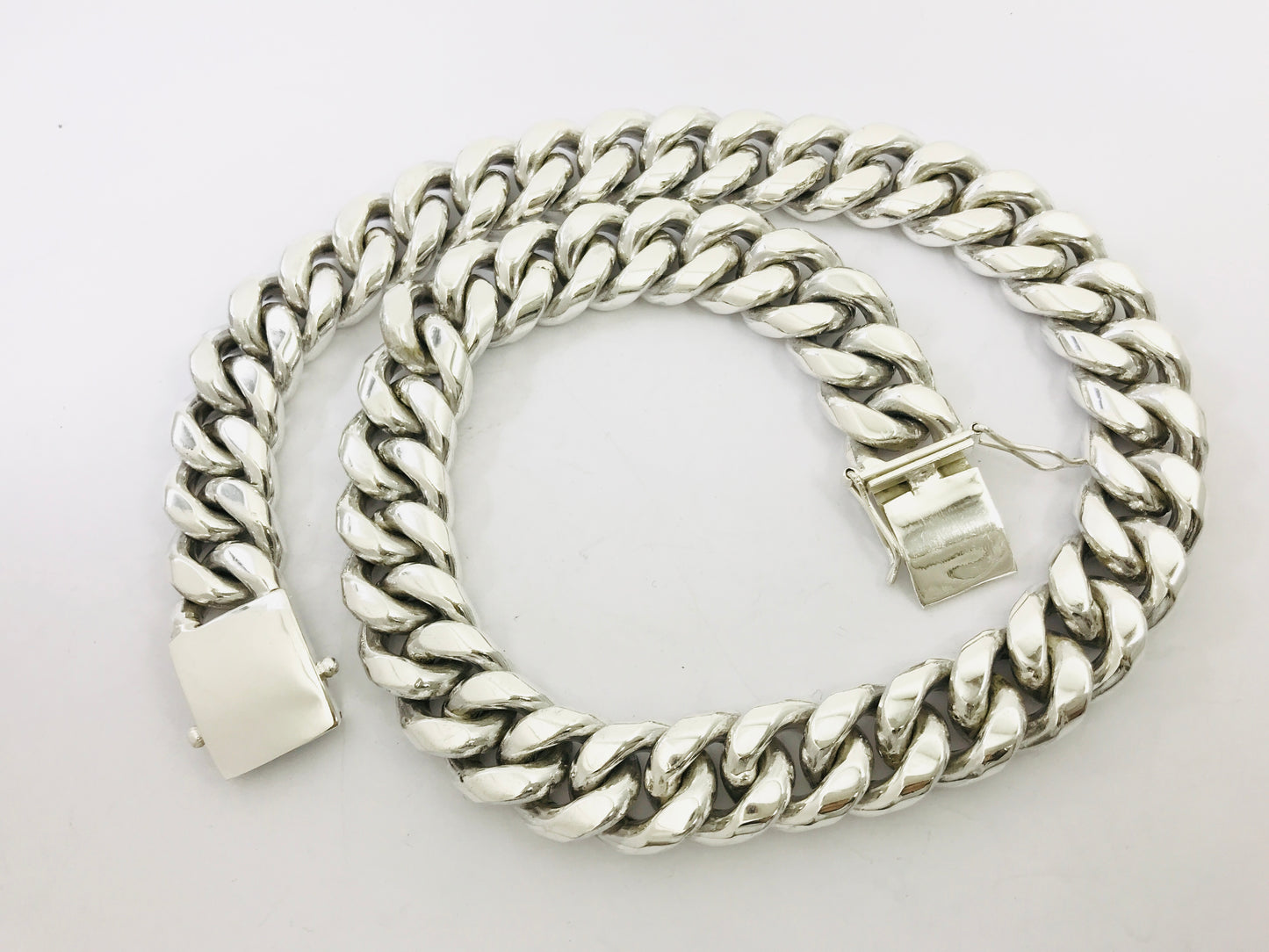 Magnificent Taxco, Mexican 925 Sterling Silver Curb Chain Necklace. 794 g, 25.5"