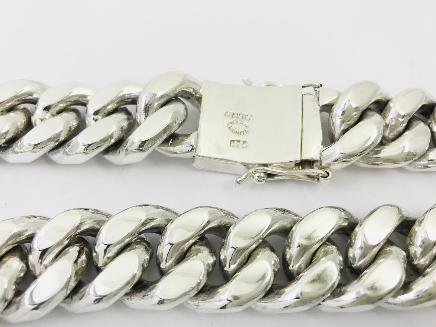 Magnificent Taxco, Mexican 925 Sterling Silver Curb Chain Necklace. 794 g, 25.5"