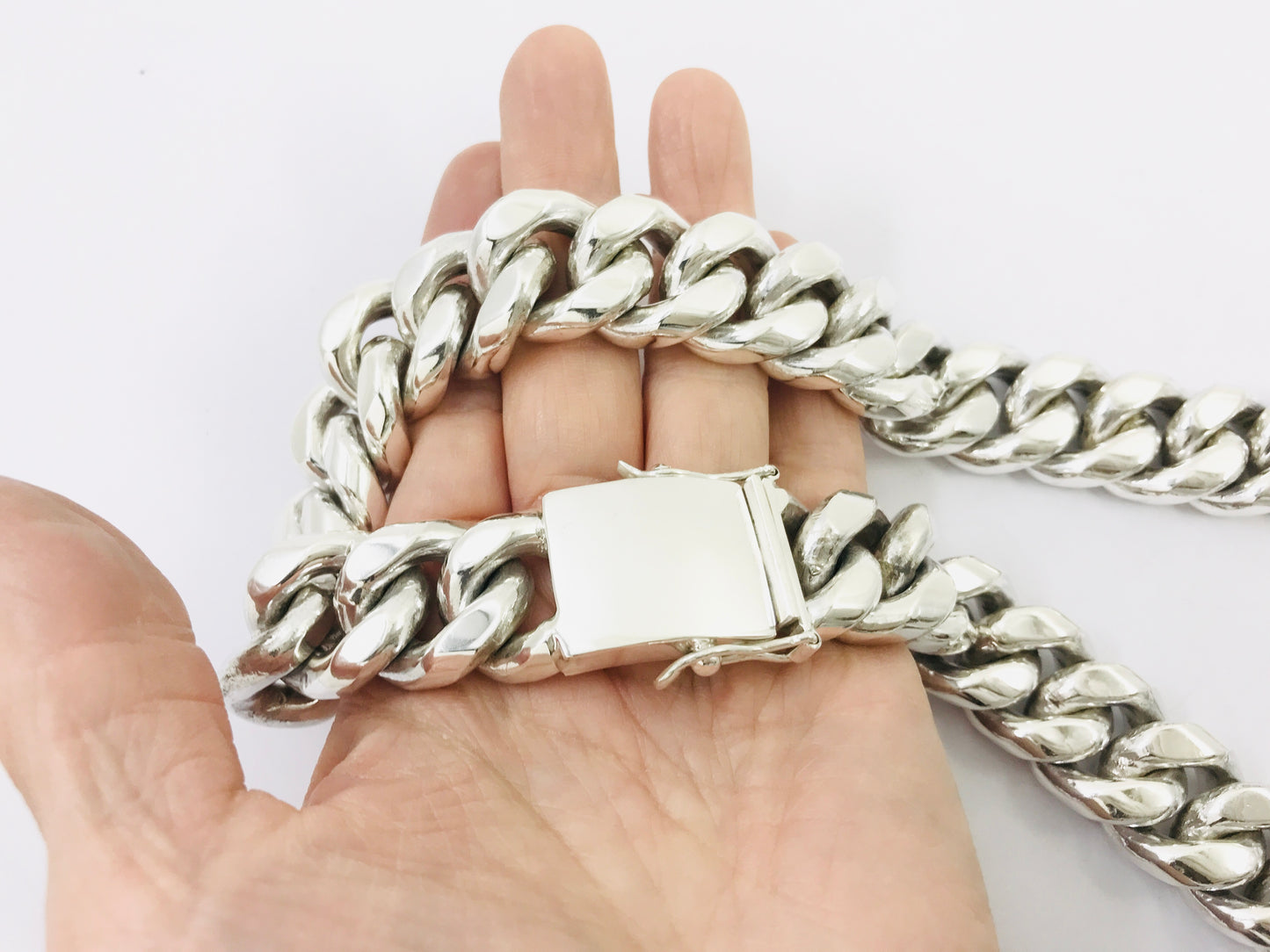 Magnificent Taxco, Mexican 925 Sterling Silver Curb Chain Necklace. 794 g, 25.5"