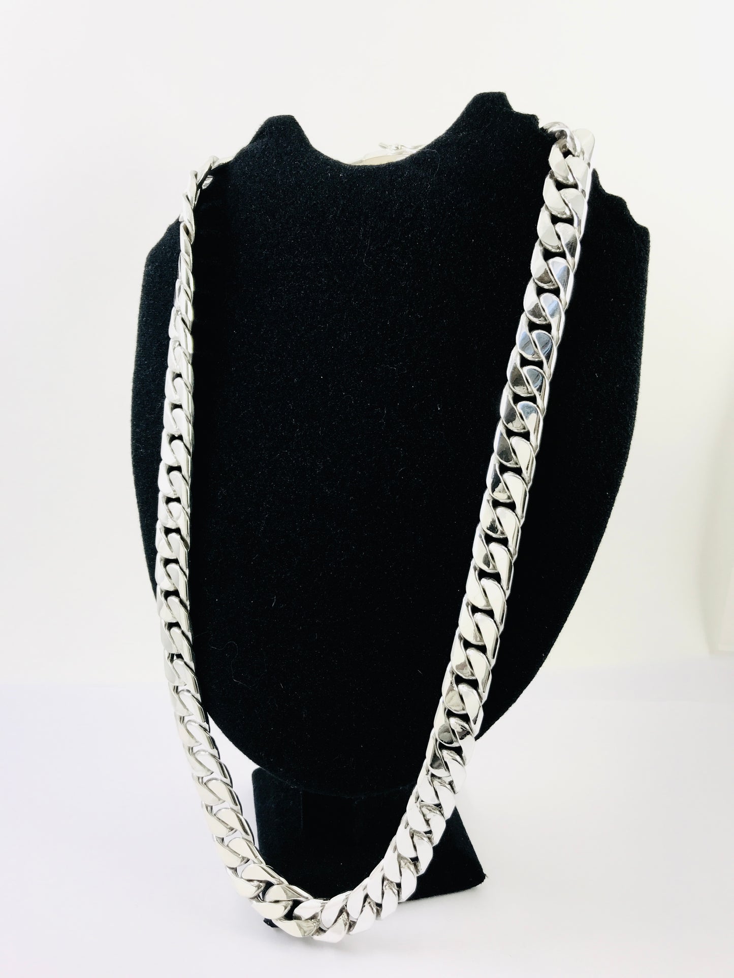 Heavy Long Taxco, Mexican 925 Sterling Silver Curb Chain Necklace. 356 g, 29.75"