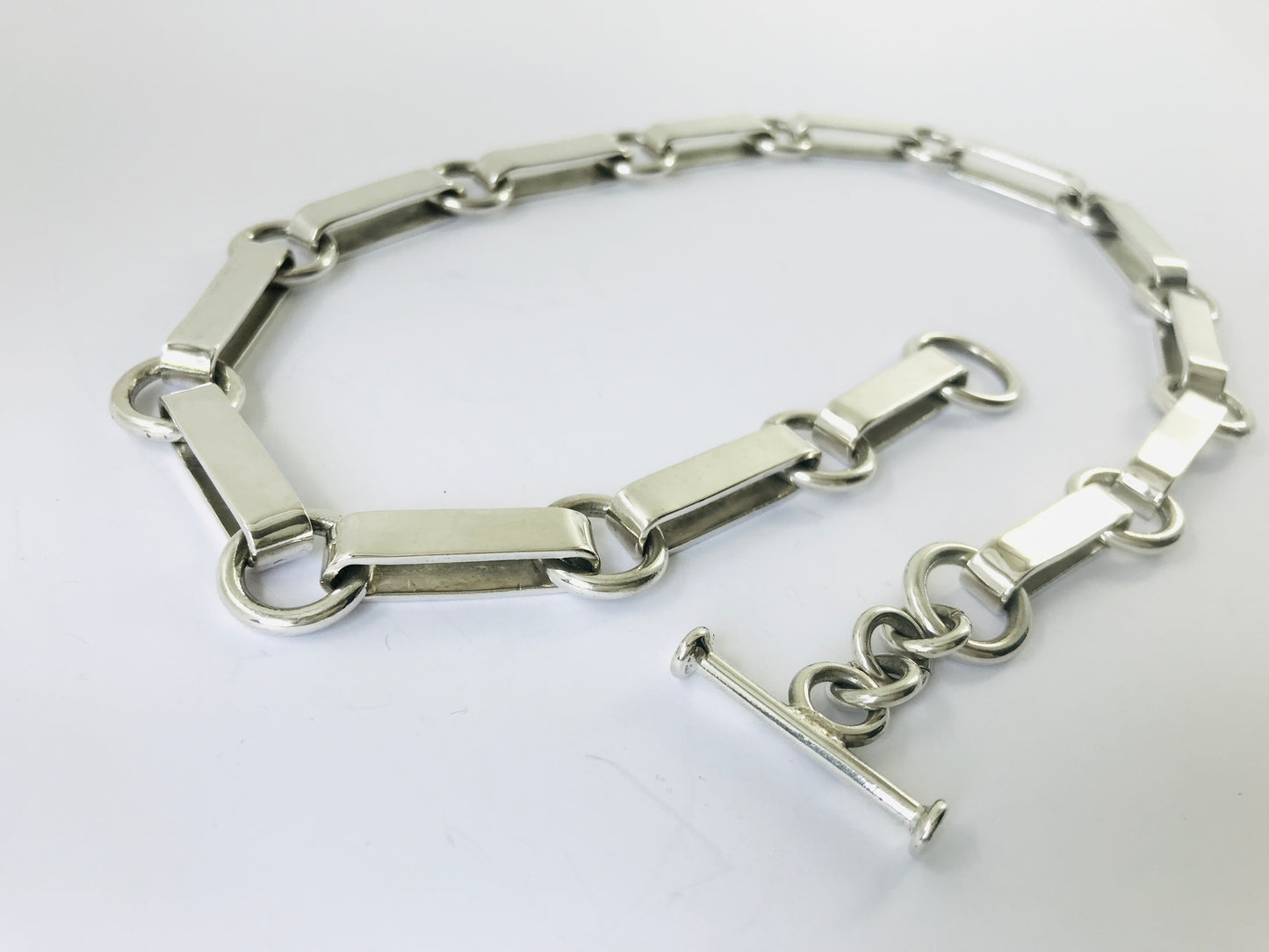 Vintage Taxco Mexican 925 Sterling Silver Chain Link Necklace. 121g, 52 cm, 20"