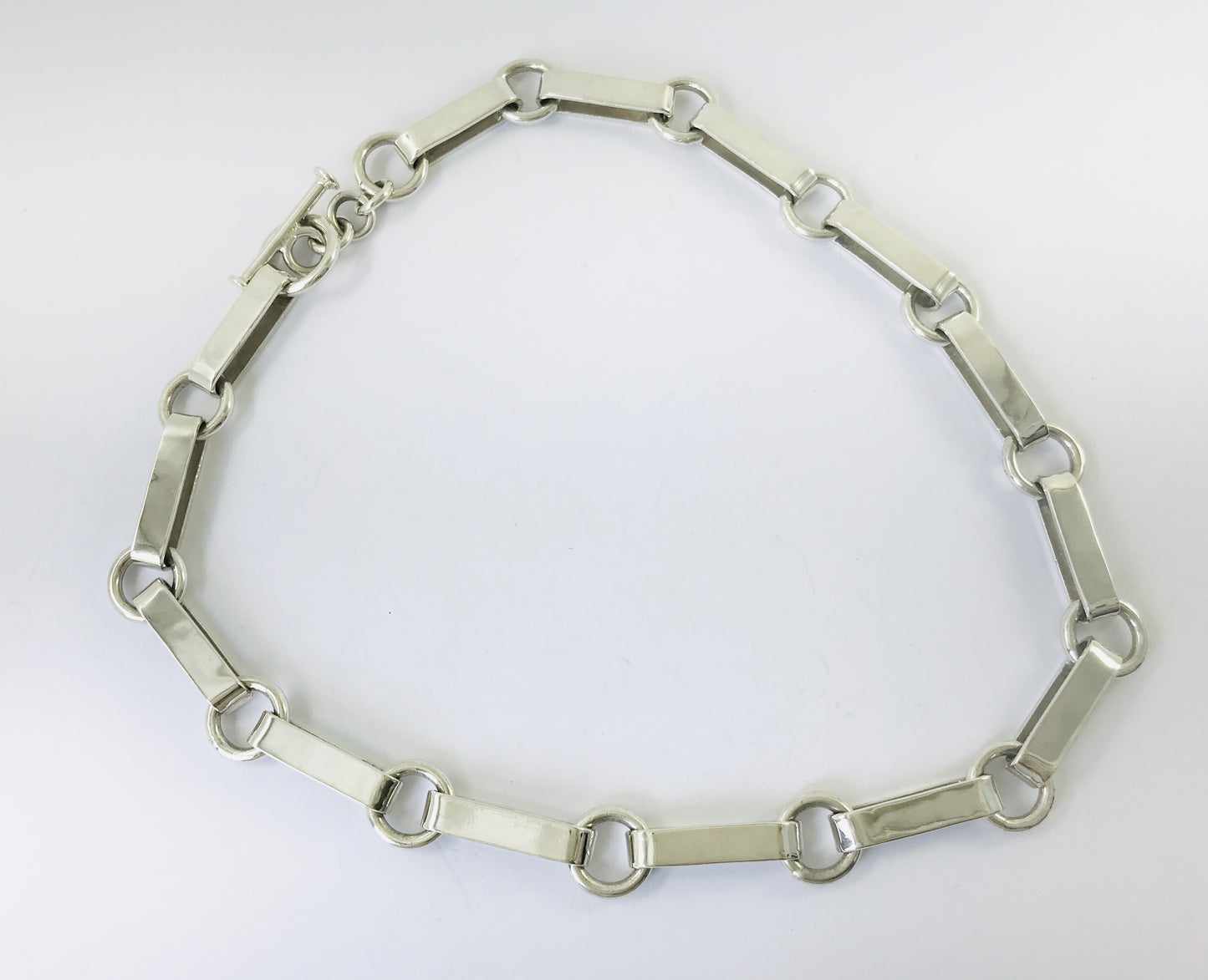 Vintage Taxco Mexican 925 Sterling Silver Chain Link Necklace. 121g, 52 cm, 20"