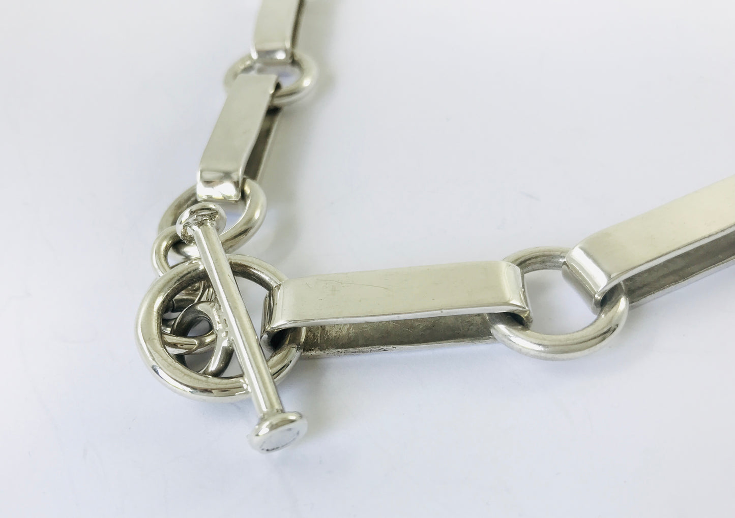 Vintage Taxco Mexican 925 Sterling Silver Chain Link Necklace. 121g, 52 cm, 20"