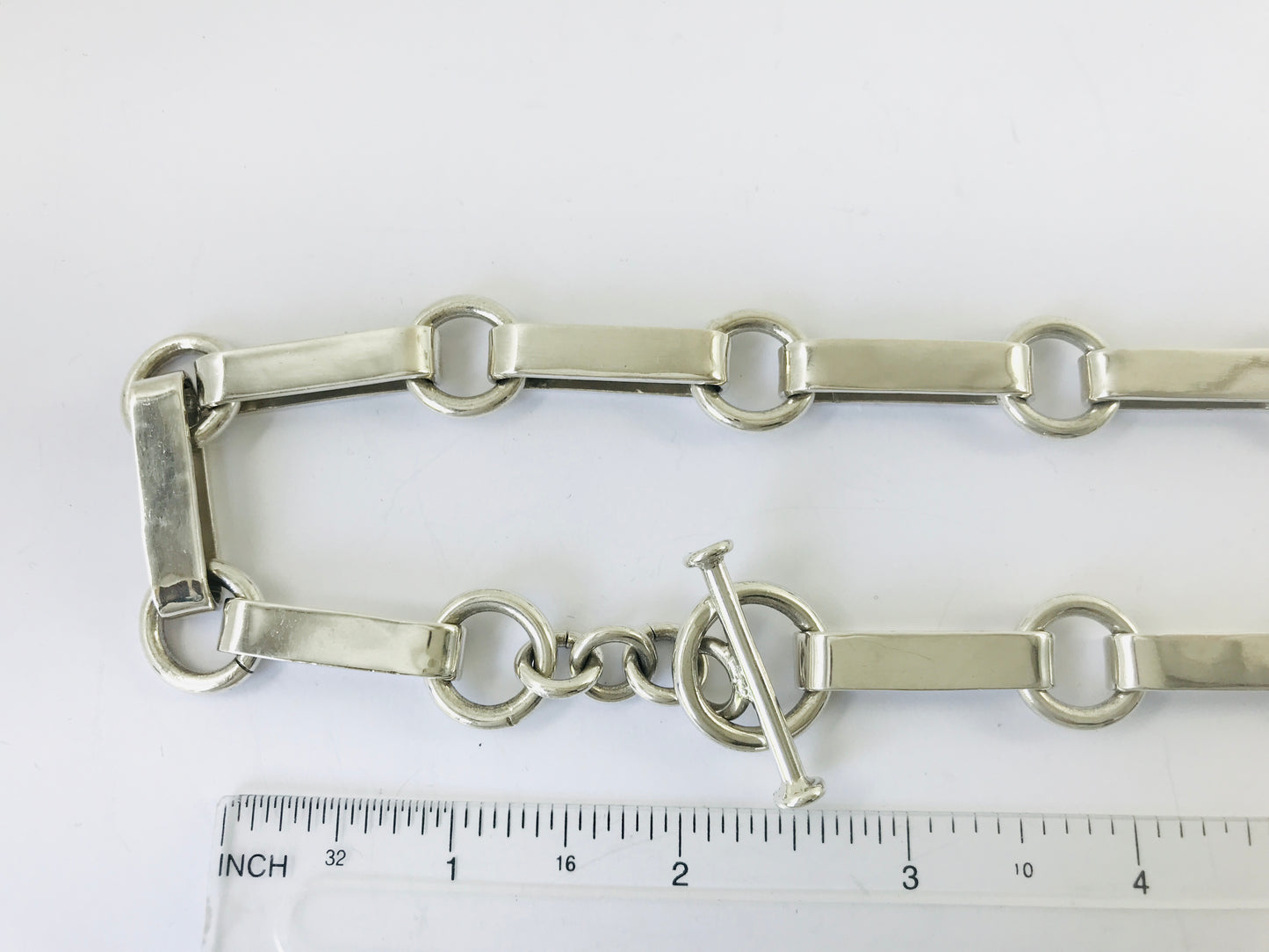 Vintage Taxco Mexican 925 Sterling Silver Chain Link Necklace. 121g, 52 cm, 20"