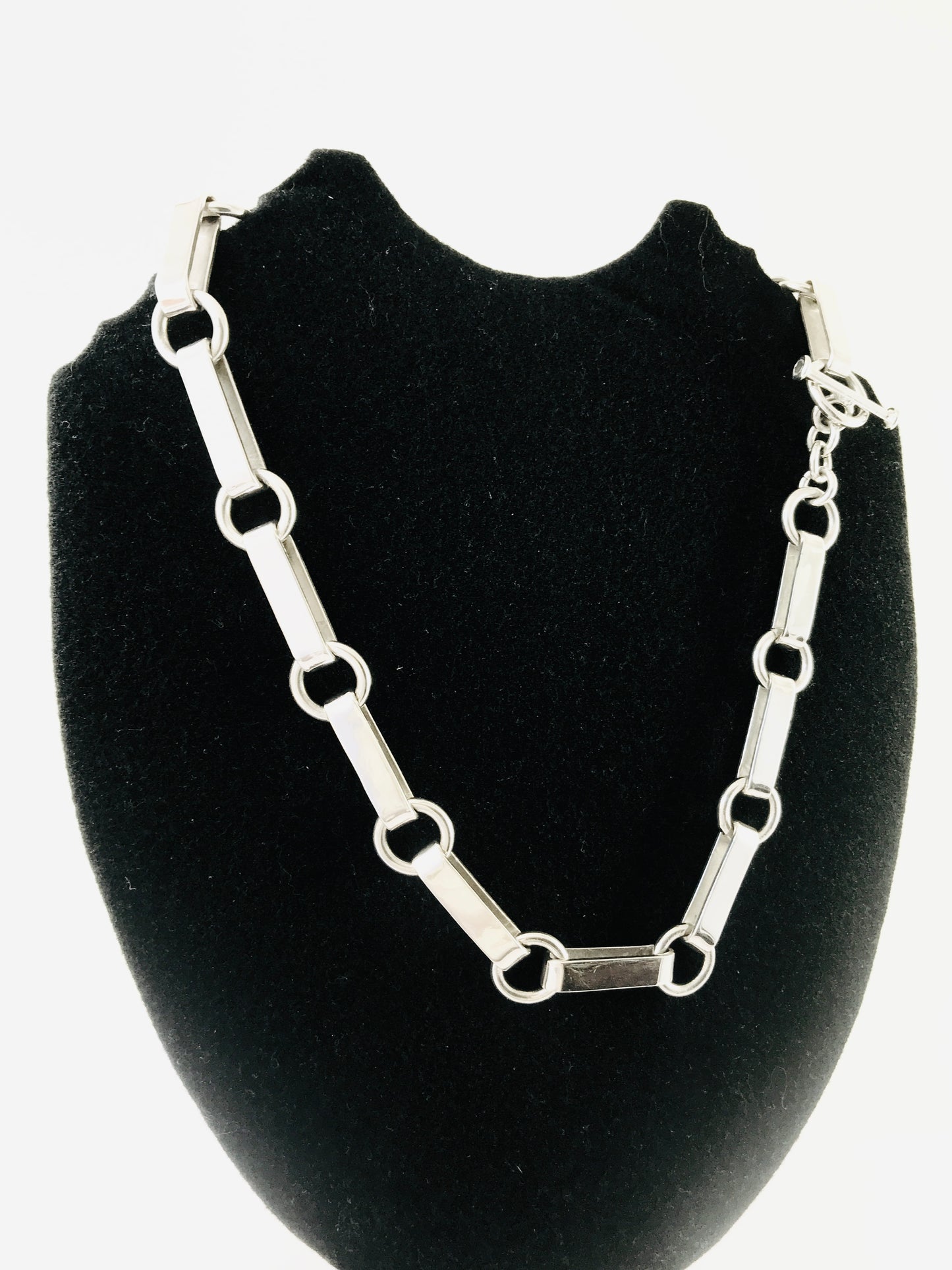 Vintage Taxco Mexican 925 Sterling Silver Chain Link Necklace. 121g, 52 cm, 20"