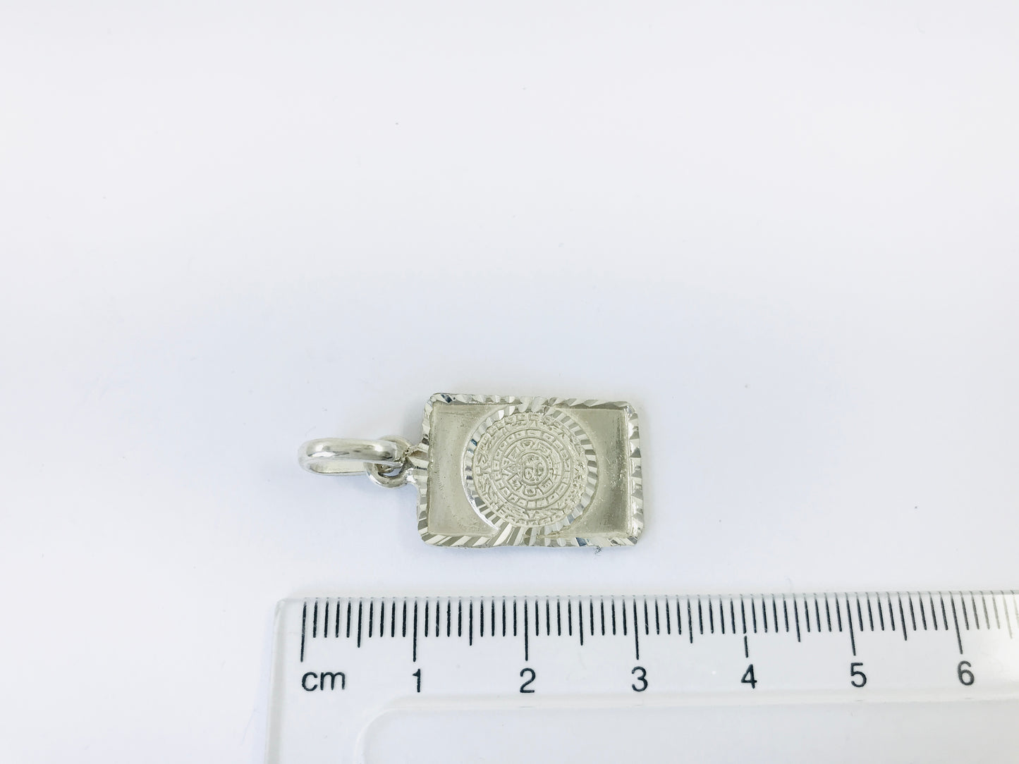 Taxco, Mexican 925 Sterling Silver Aztec Calendar (Sun Stone) Pendant Top. Plain