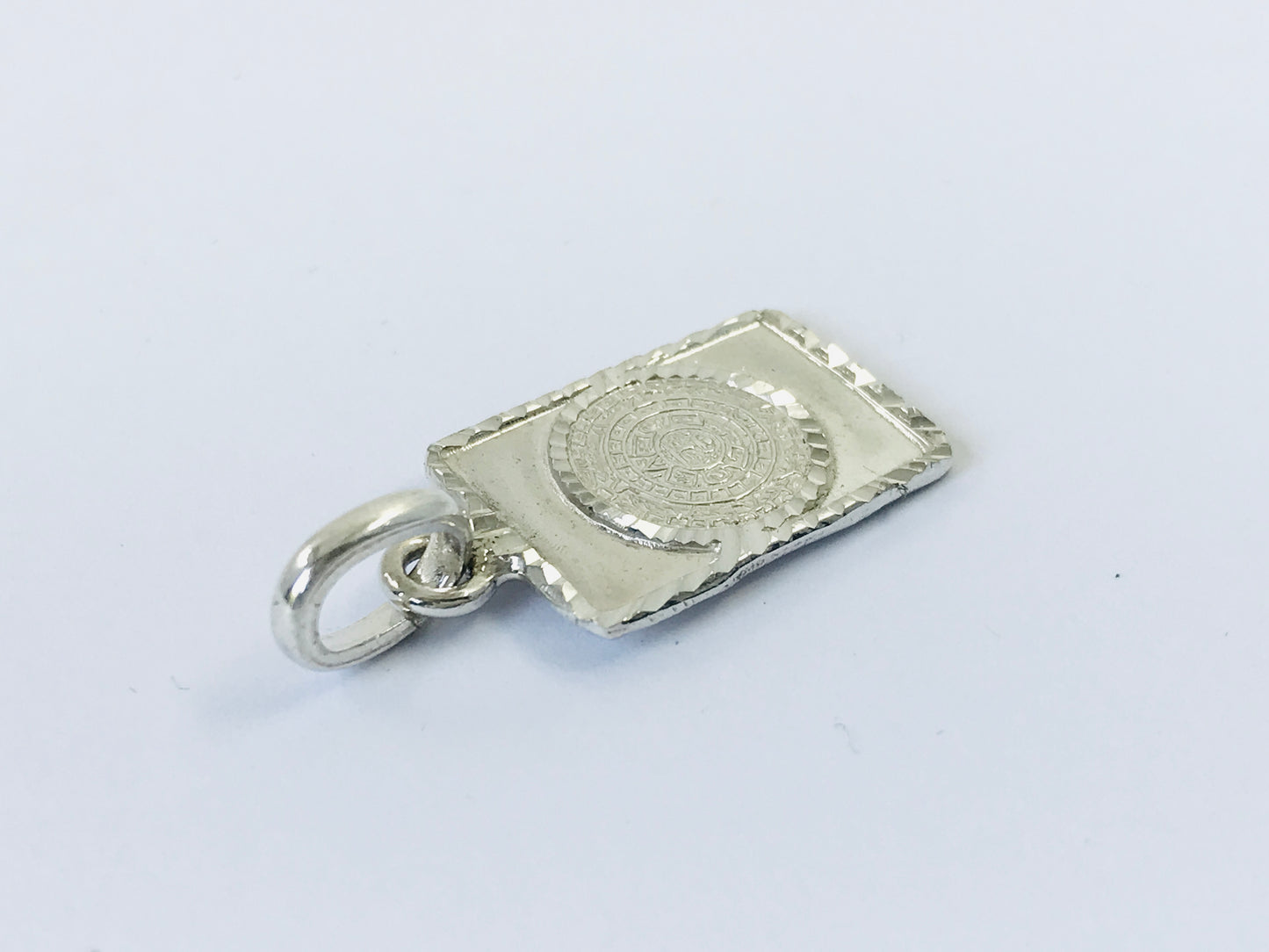 Taxco, Mexican 925 Sterling Silver Aztec Calendar (Sun Stone) Pendant Top. Plain