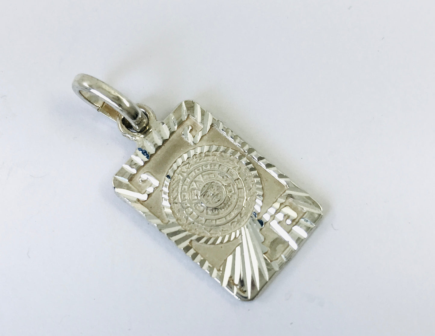Taxco, Mexican 925 Sterling Silver Aztec Calendar (Sun Stone) Pendant Top