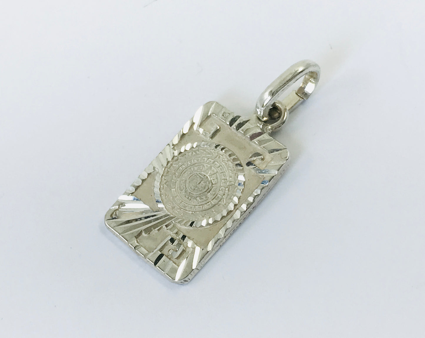 Taxco, Mexican 925 Sterling Silver Aztec Calendar (Sun Stone) Pendant Top