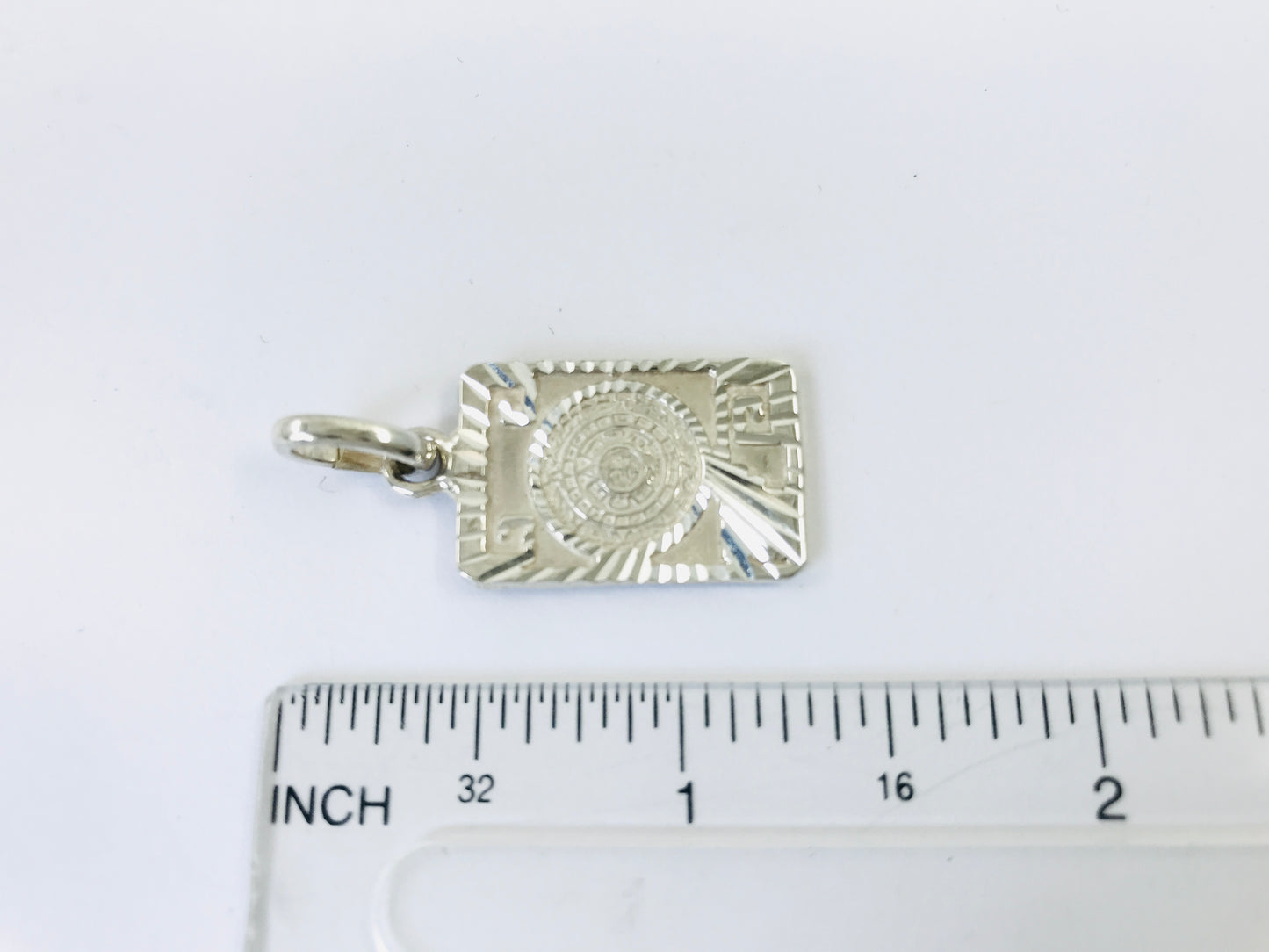 Taxco, Mexican 925 Sterling Silver Aztec Calendar (Sun Stone) Pendant Top