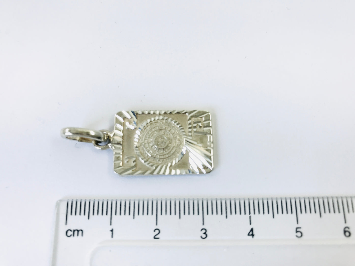Taxco, Mexican 925 Sterling Silver Aztec Calendar (Sun Stone) Pendant Top