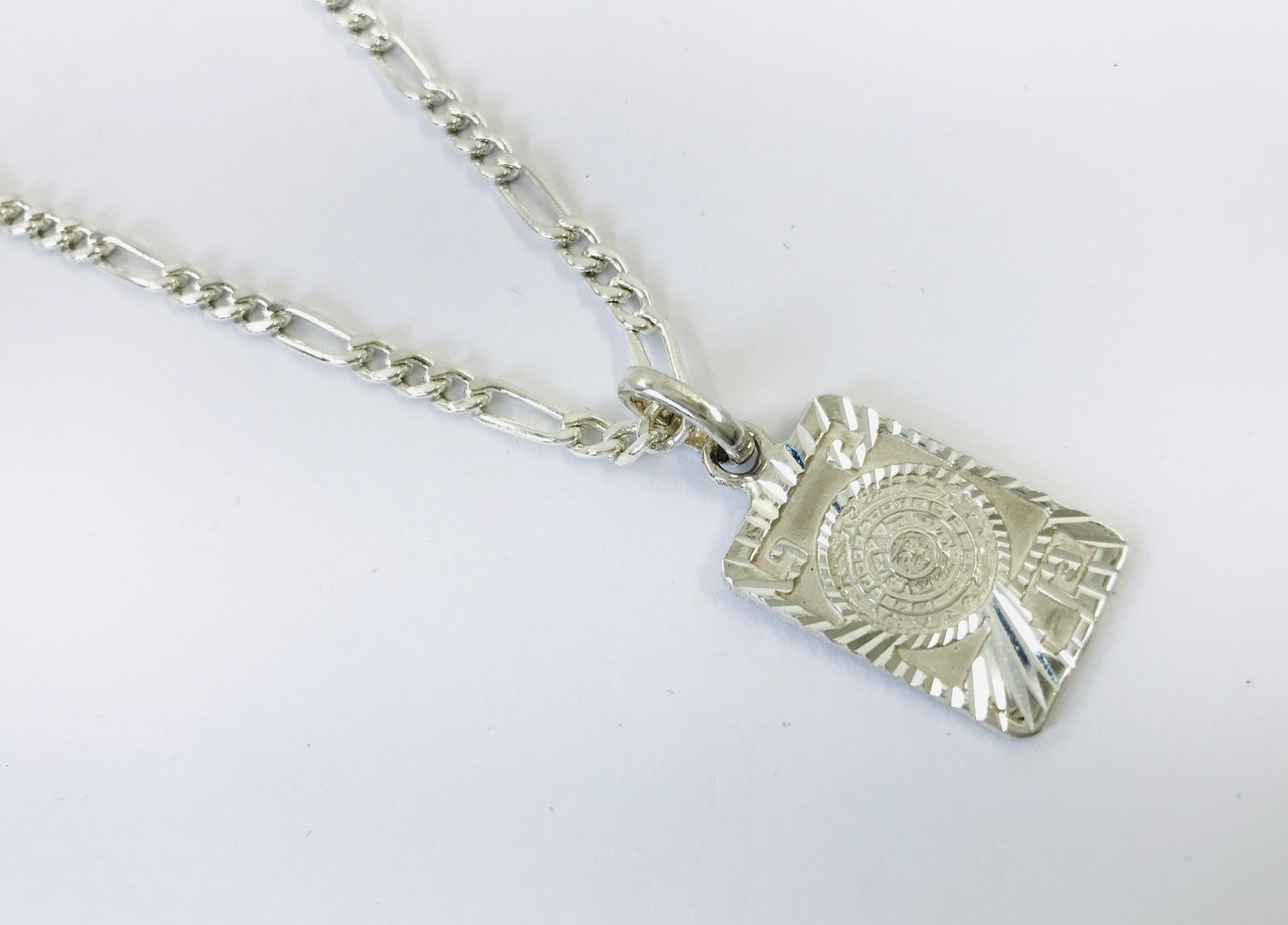 Taxco, Mexican 925 Sterling Silver Aztec Calendar (Sun Stone) Pendant Top