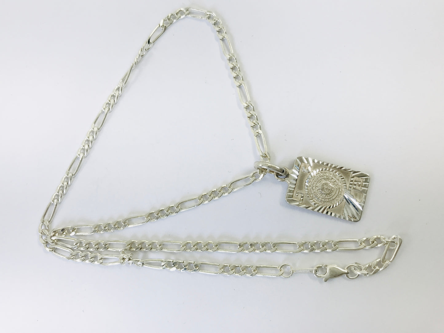 Taxco, Mexican 925 Sterling Silver Aztec Calendar (Sun Stone) Pendant Top