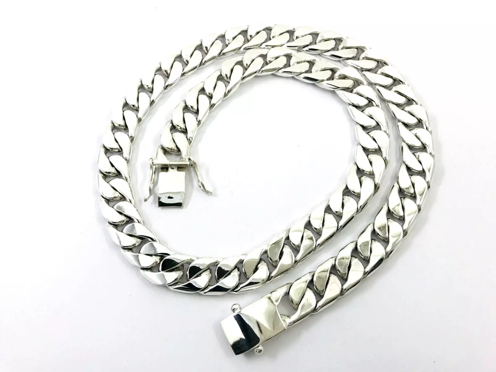 Heavy Taxco Mexican 925 Sterling Silver Curb Chain Necklace. 26 Heavy Taxco Mexican 925 Sterling Silver Curb Chain Necklace. 26