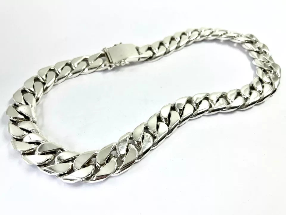 Long Heavy Taxco, Mexican 925 Sterling Silver Curb Chain Necklace. 595g, 24"