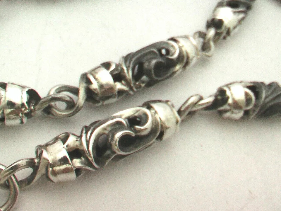 Heavy 950 Sterling Silver Biker Wallet Chain. 186 grams, 61 cm, 24"