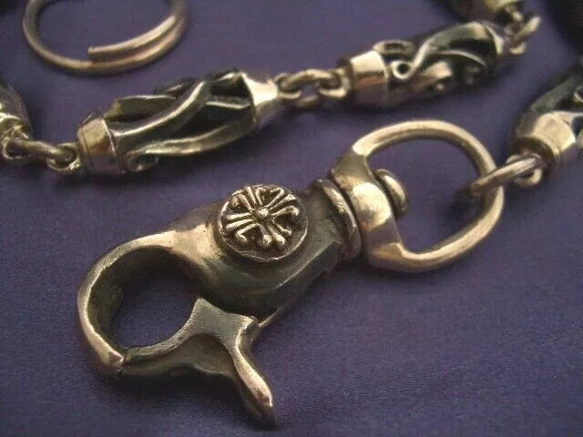950 Sterling Silver Biker Wallet Chain. 192 grams, 61 cm, 24"