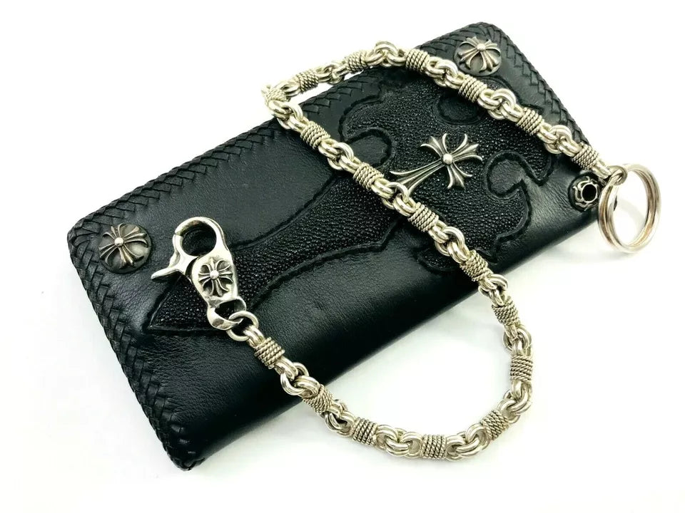 Heavy 950 Sterling Silver Biker Wallet Chain. 154 grams, 50 cm, 20"