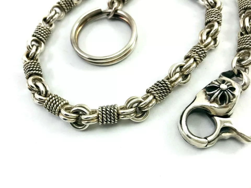 Heavy 950 Sterling Silver Biker Wallet Chain. 154 grams, 50 cm, 20"