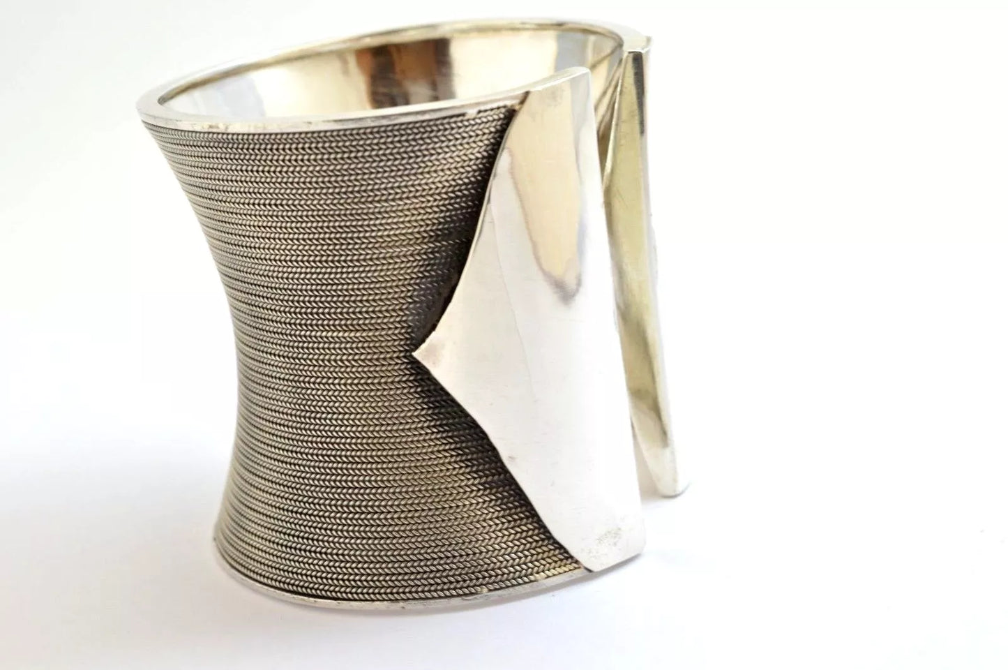 Heavy Wide 925 Sterling Silver Torque Cuff Bangle Bracelet. 130 grams