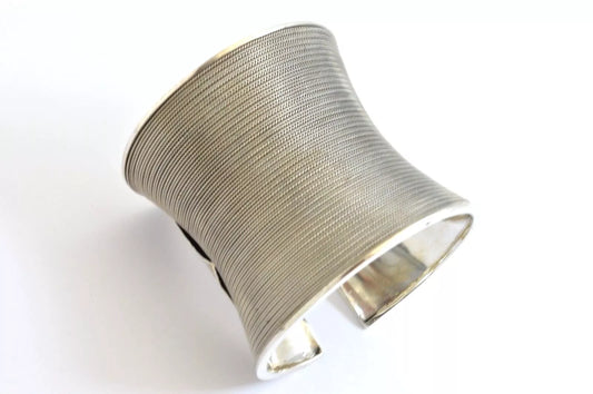 Heavy Wide 925 Sterling Silver Torque Cuff Bangle Bracelet. 130 grams
