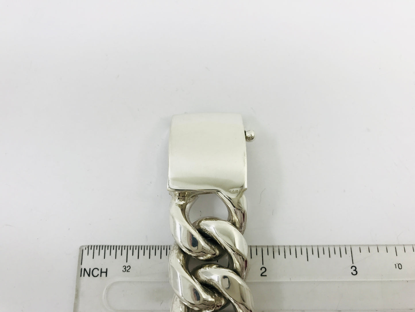 Magnificent Taxco Mexico 925 Sterling Silver Curb Chain Bracelet. 8.3" 286 grams