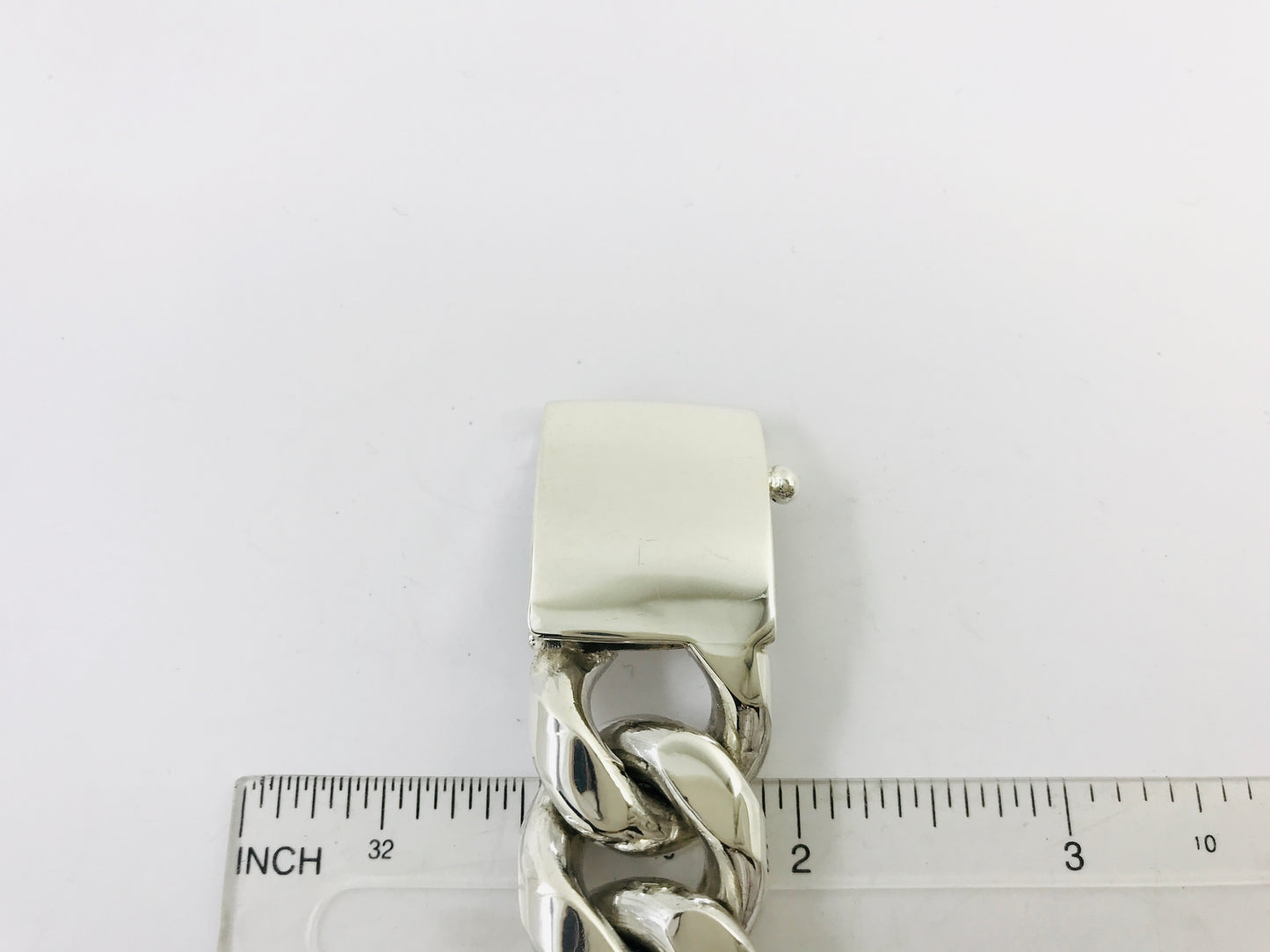 Very Heavy Taxco Mexico 925 Sterling Silver Curb Chain Bracelet. 8.7", 289 grams
