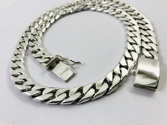 Heavy Taxco Mexican 925 Sterling Silver Curb Chain Necklace. 24", 152 grams