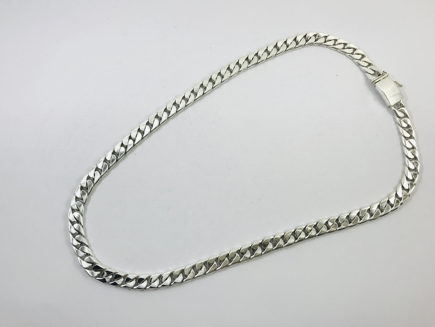 Heavy Long Taxco, Mexican 925 Sterling Silver Curb Chain Necklace. 165 g, 26"