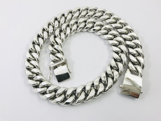 Magnificent Taxco, Mexican 925 Sterling Silver Curb Chain Necklace. 805 g, 25"