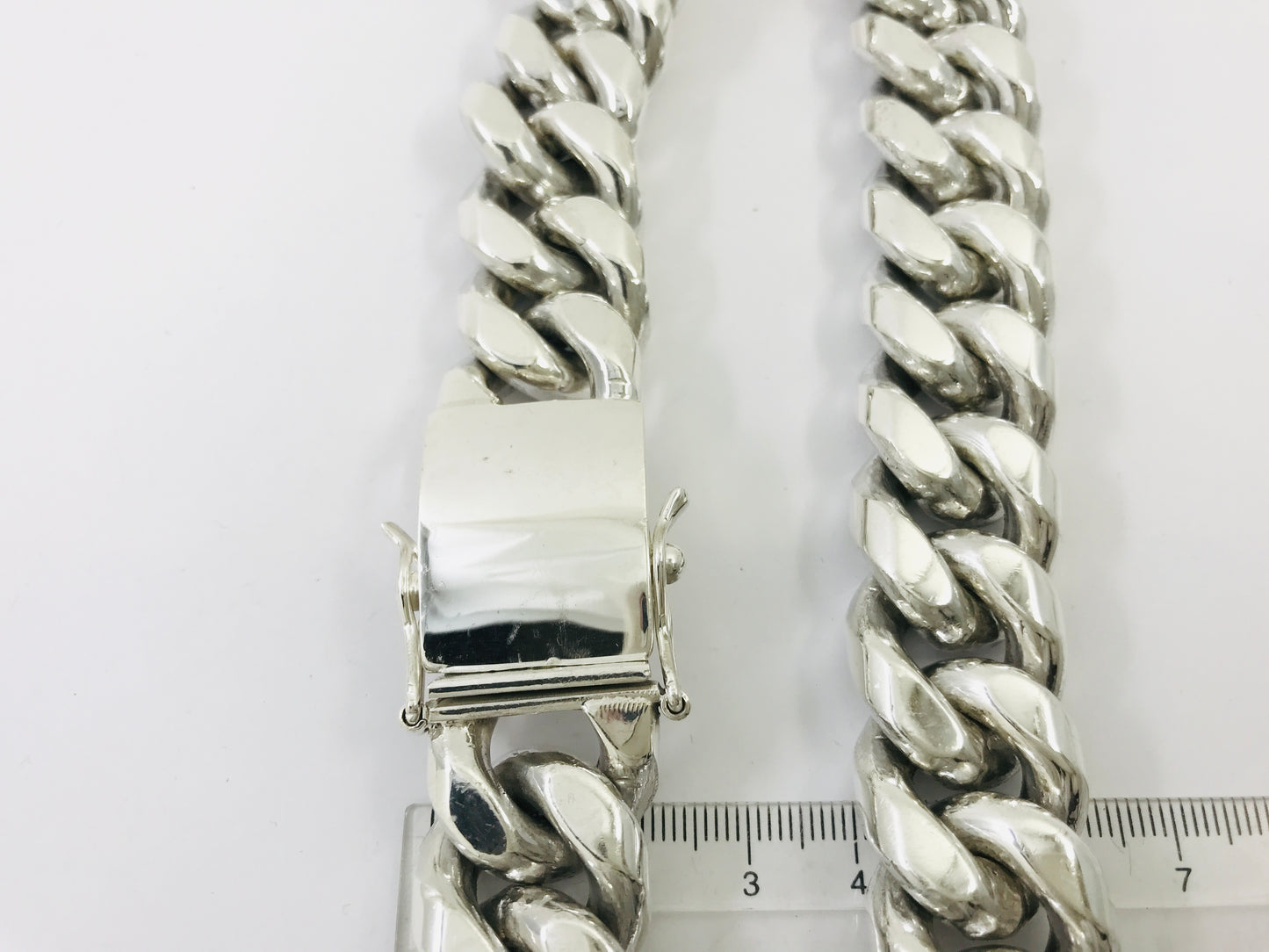 Magnificent Taxco, Mexican 925 Sterling Silver Curb Chain Necklace. 805 g, 25"