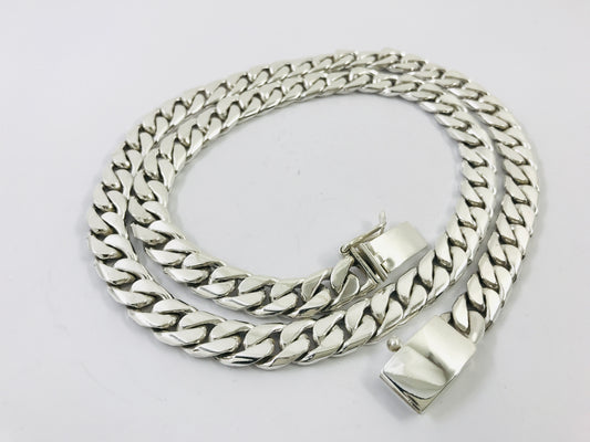 Heavy Taxco Mexican 925 Sterling Silver Curb Chain Necklace. 26" 66cm, 167 grams