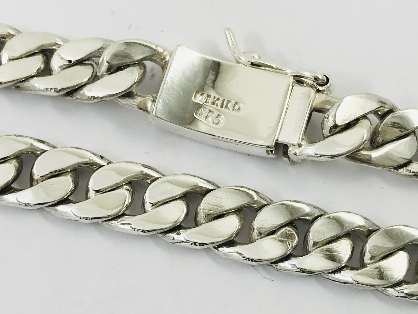Heavy Taxco Mexican 925 Sterling Silver Curb Chain Necklace. 26" 66cm, 167 grams