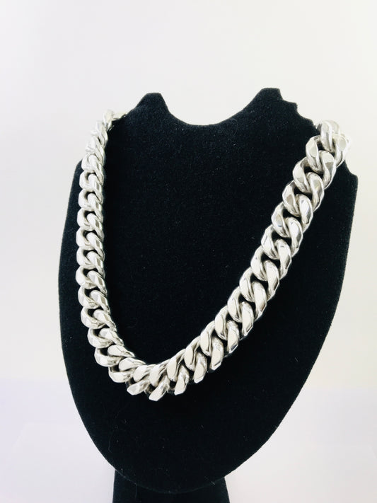 Magnificent Taxco Mexican 925 Sterling Silver Curb Chain Necklace. 676 g, 21.75"